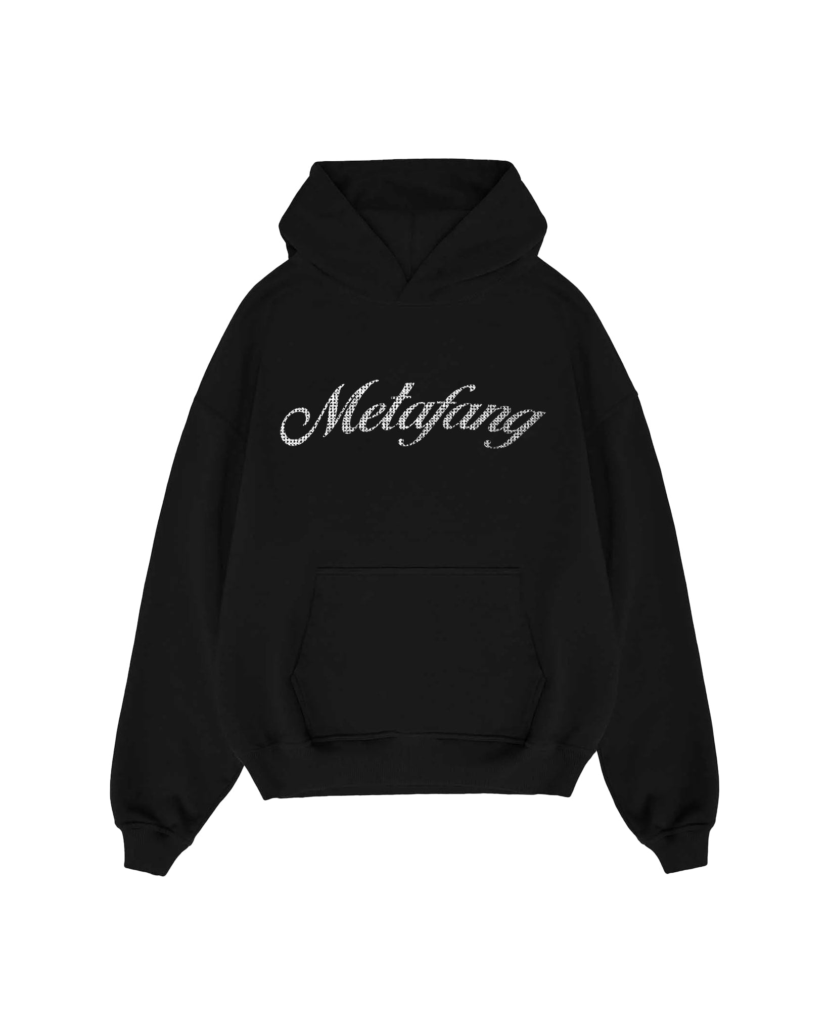 ITALIC RHINESTONE HOODIE META FANG