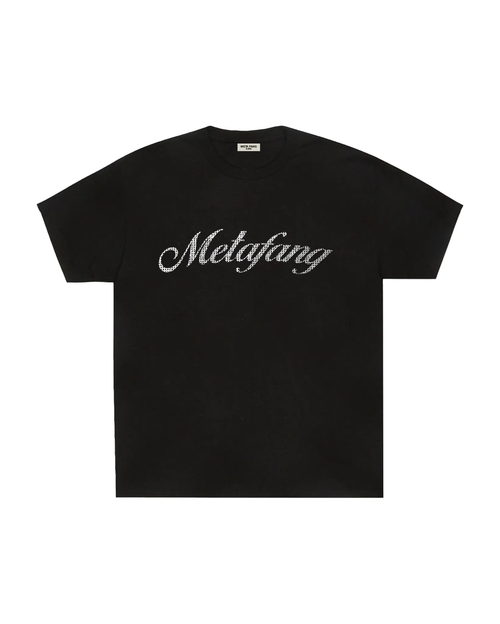 ITALIC RHINESTONE TEE META FANG