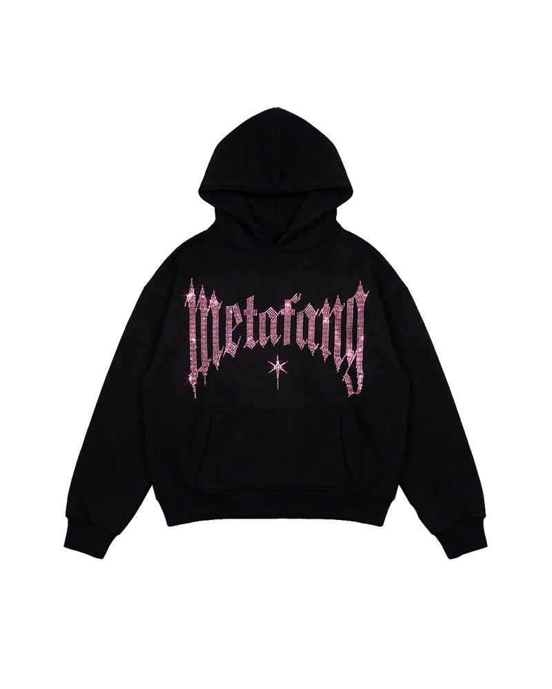 PINK RHINESTONE HOODIE